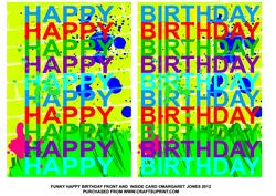 Funky Birthday Card Front and Inside