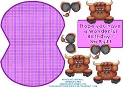 Notice Board Bull Wobble Card - Birthday