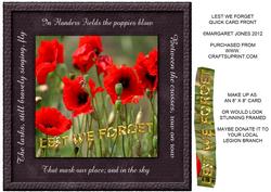 Lest We Forget Remembrance Day Quick Card