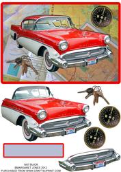 1957 Buick on Maps - Male Card, Any Occasion