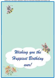 Insert for Pumpkin Girl Birthday Card
