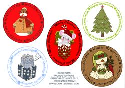 Set of Christmas Toppers with Seasonal Phrases