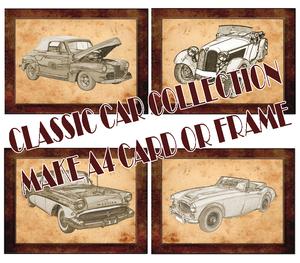 Classic Cars in Frame A4 Set