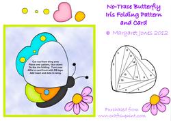 No-trace Butterfly Iris Folding Pattern & Card