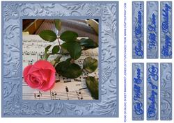 Rose on Sheet Music 8 x 8 Card