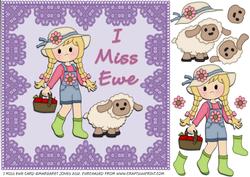 I Miss Ewe 8 x 8 Card