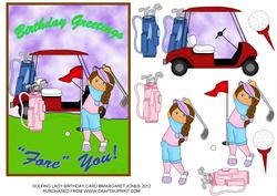 Golfing Lady - Birthday Greetings