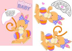 Welcome Baby or Baby Shower No-trace Iris Folding Card