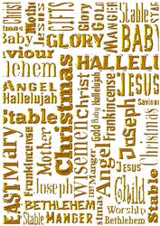 Christmas Nativity Words Background - Gold