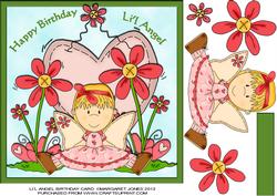 Li'l Angel Birthday Card 8 x 8 Card