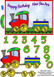 Birthday Train Age Card 1-10