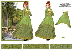 Lady in Green Over the Edge Card