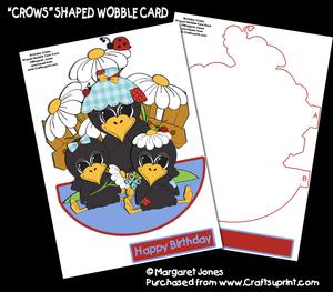 Crows A4 Shaped Wobble Card