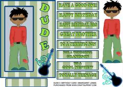 Dude 5 - Teen Boy Card