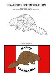Beaver Iris Folding Pattern - Canada Day - July 1