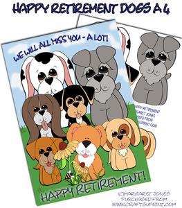 Retirement Dogs A4 Card - Room for Everyone to Sign!