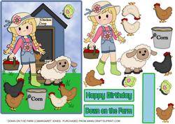 Down on the Farm Birthday Card 5 x 7