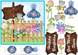 Bird on Fence Birthday or Any Occasion