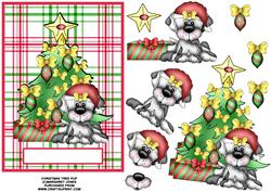 Christmas Puppy with Gifts 5 x 7 Card