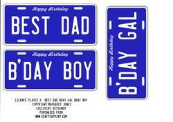 Licence Plates 2 - Best Dad, Birthday Boy, Gal