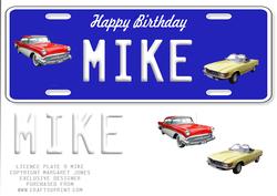 Licence Plate 9 - Name - Mike