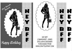 Hey Bff - Birthday Card for Your Bestie