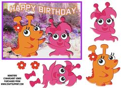 Monsters in the Park Birthday Card - Children