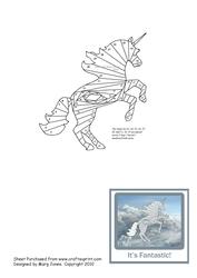 Unicorn Iris Folding Pattern