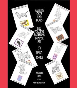 Raining Cats & Dogs Iris Folding Patterns Bumper Kit