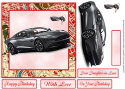 Aston Martin Birthday Card for 8x8
