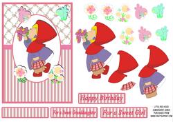 Little Girl in Red Cape -  Birthday/granddaughter/anyoccasion