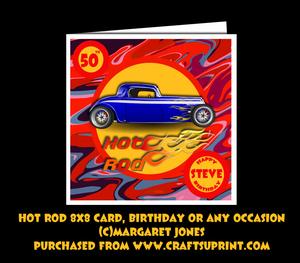 Hot Rod 8x8 Card Mini Kit, Birthday or Any Occasion
