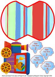 Bear in Train Wobble Card
