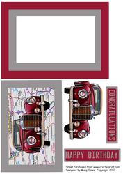 Antique Car Easy Pyramid with Decoupage