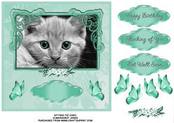 Green-eyed Kitten 7 x 7 Card