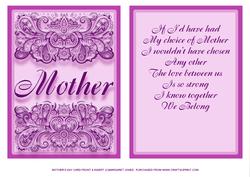 Mothers Day Card Adoptive or Natural Mother