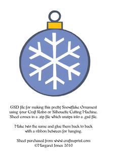 Christmas Ornament With Snowflake Cutting File