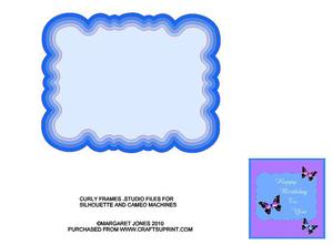 Curly Border Frame Files For Silhouette & Cameo