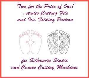 Baby Feet Cutting File And Iris Folding Pattern