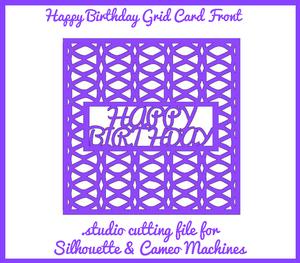 Happy Birthday Card Front File For Silhouette/cameo
