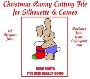 Christmas Bunny Cutting File Silhouette & Cameo