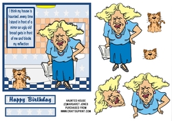 My House is Haunted 6x6 step by step humorous card