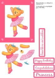 Ballet Bear Topper with Decoupage