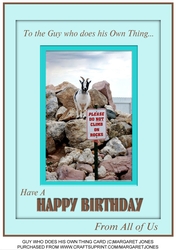 To the Guy who does his Own Thing - Co-worker Birthday A4 Card