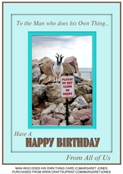 To the Man who does his Own Thing - Co-worker Birthday A4 Card