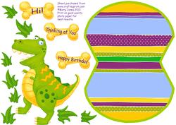 Green Dino Wobble Card