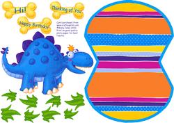 Blue Dino Wobble Card