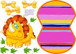 Yellow Dino Wobble Card