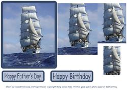 Tall Ship Pyramid Card