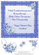 Valentine Flowers & Lace 8 x 8 Card Blue